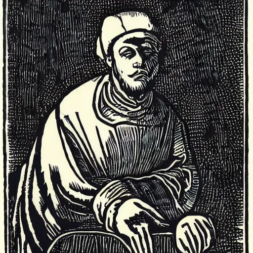 Image similar to a woodcut of sythesizer, black and white, white background