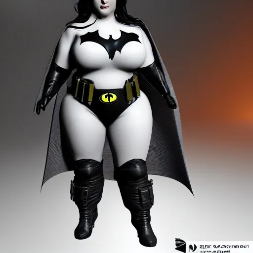 Prompt: big curvy batman woman, super realistic, super detailed, high octane, photorealistic, rendering 1 6 k, 8 k octane, unreal engine,