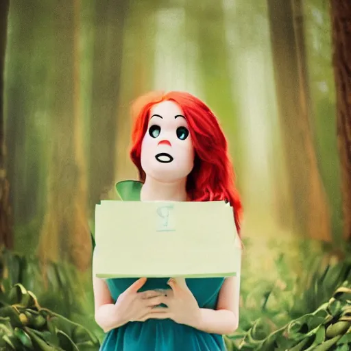 Image similar to very very very very cute anonymous, portrait, pixar style, forest background, cinematic lighting, award winning creature portrait photography