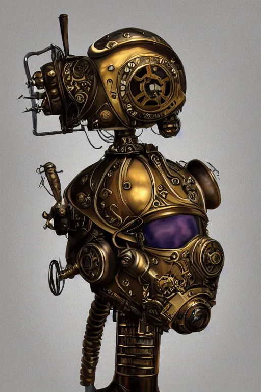 Image similar to steampunk helmet fantasy art mask robot ninja stylized digital illustration sharp focus, elegant intricate digital painting artstation concept art global illumination ray tracing advanced technology chaykin howard and campionpascale and cooke darwyn and davis jack