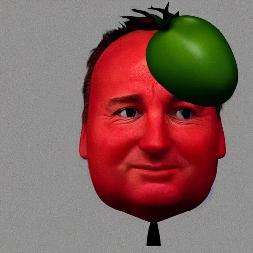 Image similar to barnaby joyce's head as a tomato, concept art