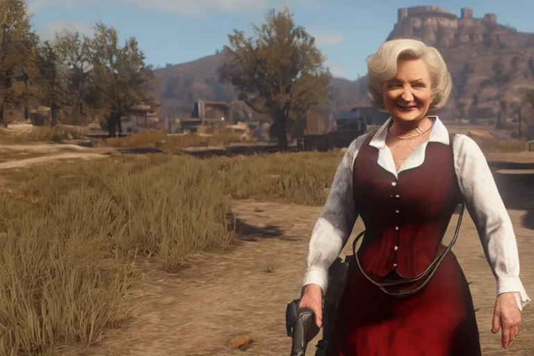 Prompt: betty white in red dead redemption 2