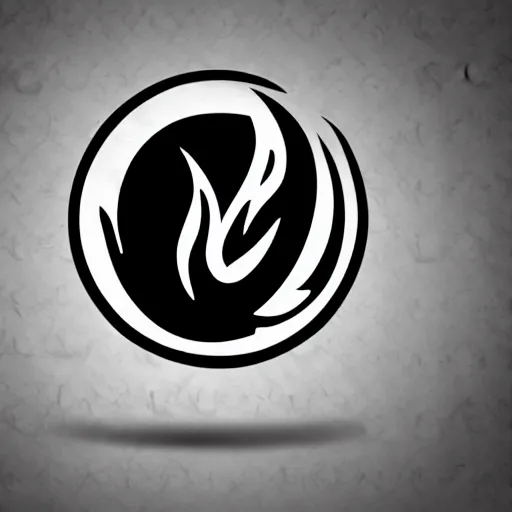 Prompt: high contrast black ink on white paper flame logo vector