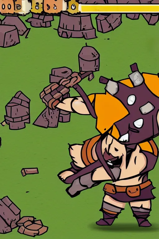 Prompt: barbarian from the game castle crashers