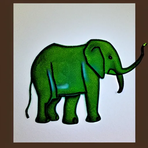 Image similar to green elephant in the style of popular nft arts