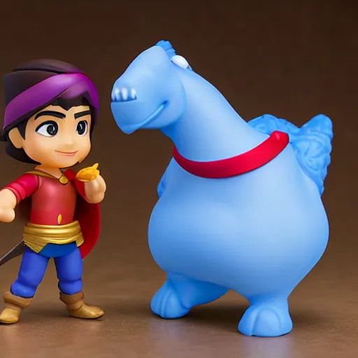 Image similar to pixar adventurer aladdin as nendoroid, side view, 8 k hd dof, kodak film,