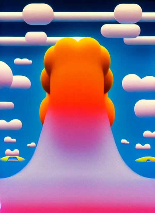 Image similar to clouds sculpture by shusei nagaoka, kaws, david rudnick, airbrush on canvas, pastell colours, cell shaded, 8 k