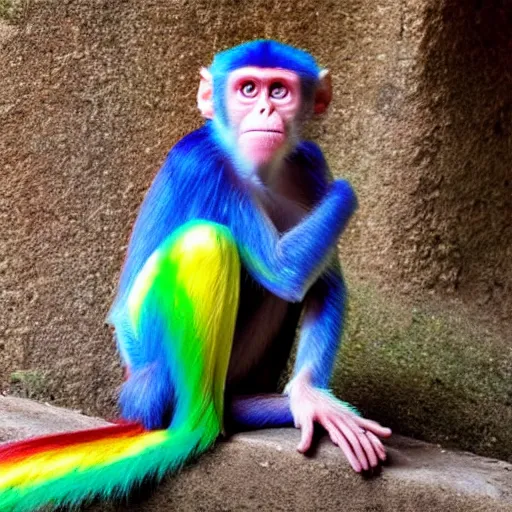 Image similar to a rainbow monkey