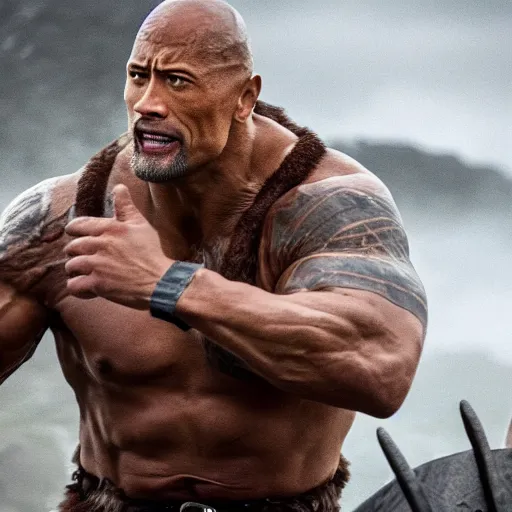 Image similar to Dwayne Johnson as a Viking 8k Quality