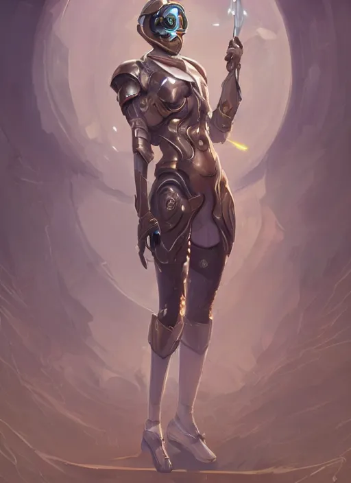 Image similar to of a full body, center frame hyper realistic digital arthero pose of a timepunk war cleric in a futuristic pearl armor, antenna tech helmet, dark gloomy environment. trending on artstation, art by lois van baarle by sung choi by john kirby artgerm style pascal blanche