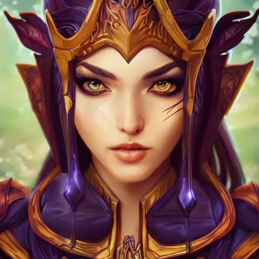 Prompt: night elf warden character portrait, concept art, intricate details, highly detailed photorealistic portrait in the style of adam hughes, seseon yoon, artgerm and warren louw