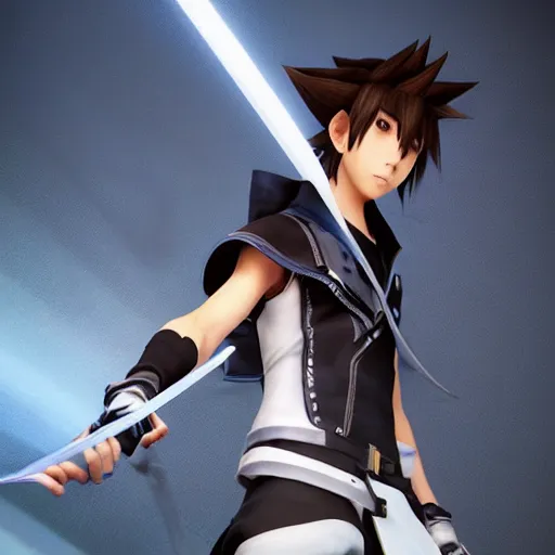 Prompt: a dark haired boy wielding a lance. character design. gesture drawing. line of action. official art, unreal engine 5, unreal engine. tetsuya nomura. kingdom hearts. medium shot. coherent. ray tracing hdr. 8 k. uhd. sharp focus. highly detailed. masterpiece. anime render. cinematic lighting. lifelike.
