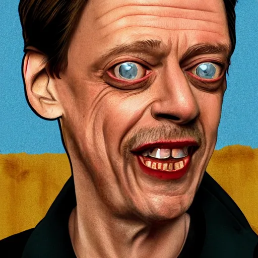 Image similar to Steve Buscemi in the style of SpongeBob