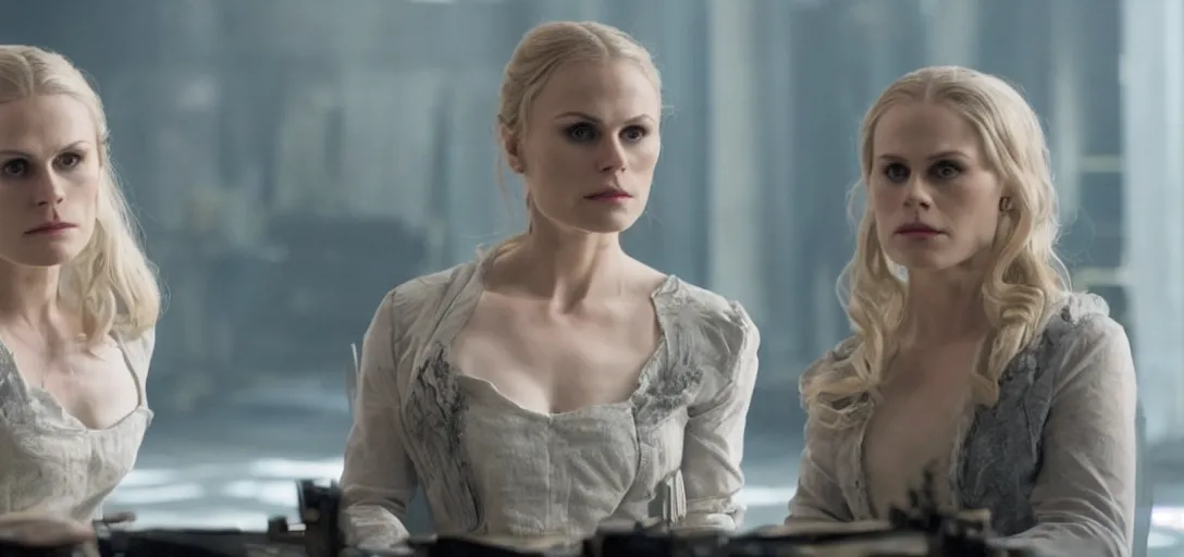 Image similar to a still of Anna Paquin as Dolores in Westworld tv series