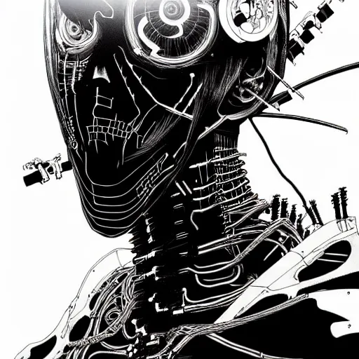 Image similar to cyborg by Tsutomu Nihei, highly detailed