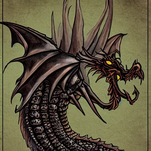 Image similar to dragon, lovecraftian, anthropomorphic, in the style of trevor henderson