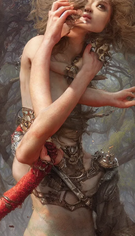 Image similar to epic masterpiece ignorance, drama, sweaty skin, hyperrealistic, octane render, cinematic, beautiful face and flawless skin, perfect hands, 5 fingers, ruby by Edgar Maxence and Ross Tran and Michael Whelan, Legends of Runeterra