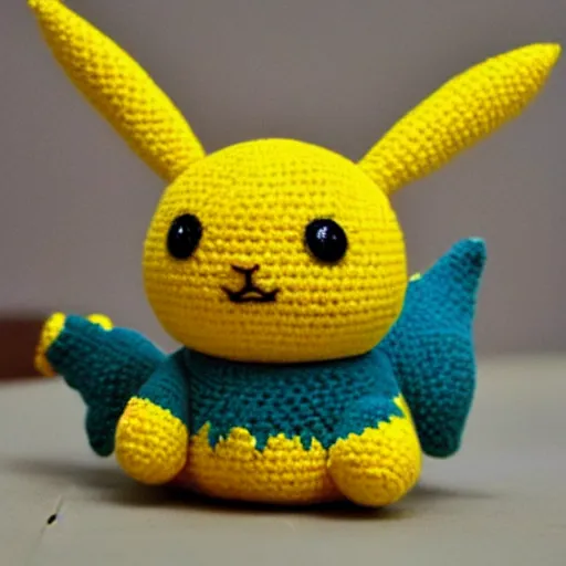 Image similar to a crochet Pikachu