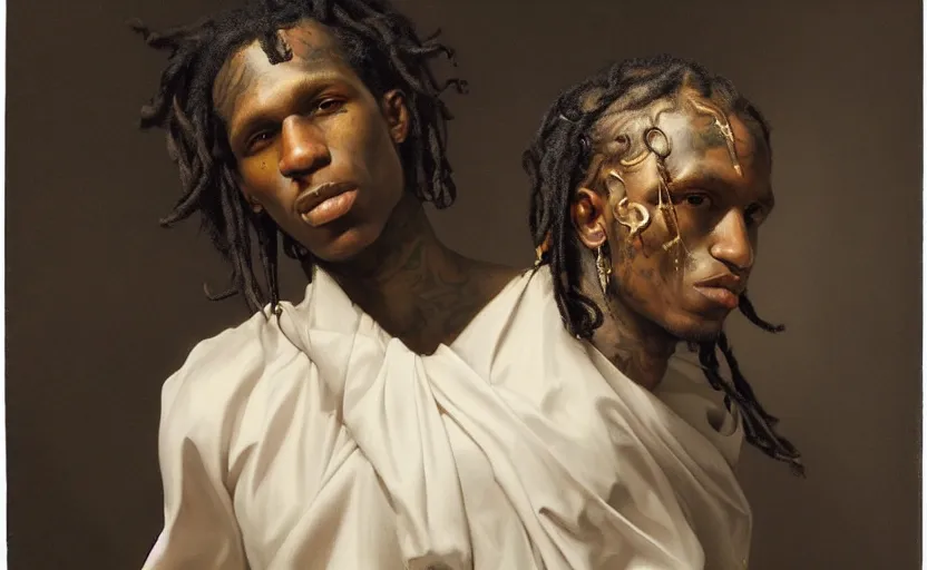 Image similar to painting of young thug by roberto ferri