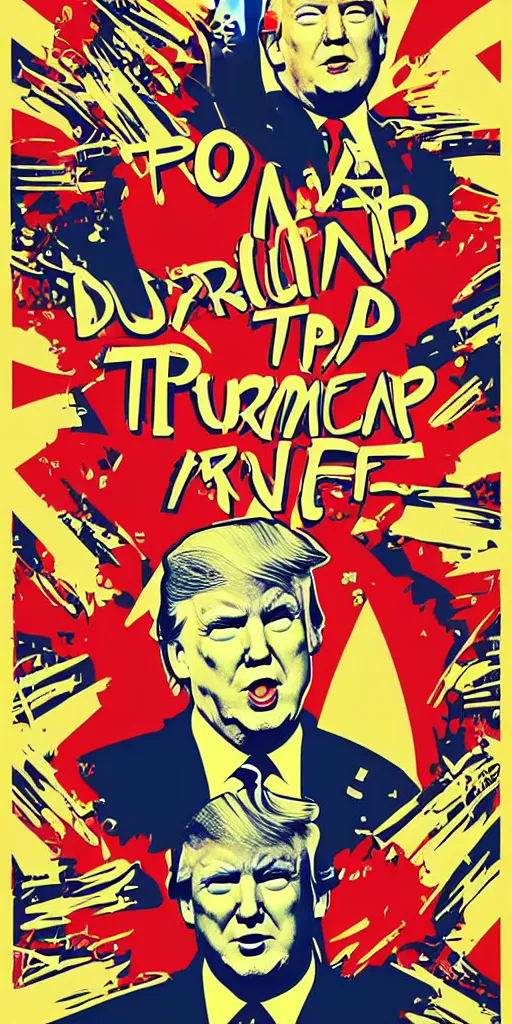 Image similar to donald trump retro futurist illustration art by butcher billy, sticker, colorful, illustration, highly detailed, simple, smooth and clean vector curves, no jagged lines, vector art, smooth andy warhol style