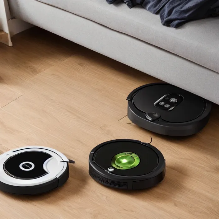 Image similar to A Roomba attachment with a stand and food tray to have a low effort robotic horderve waiter, product advertising, professional advertising, studio quality product