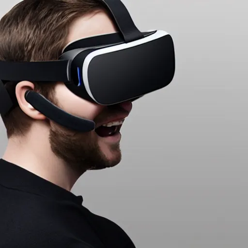 Image similar to vr headset designed by Apple tech, product photography