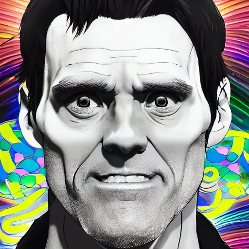 Prompt: portrait of jim carrey the geomancer, anime fantasy illustration by tomoyuki yamasaki, kyoto studio, madhouse, ufotable, square enix, cinematic lighting, trending on artstation