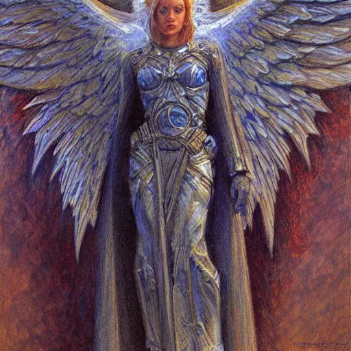 Image similar to portrait of a brutalist angel, by donato giancola.