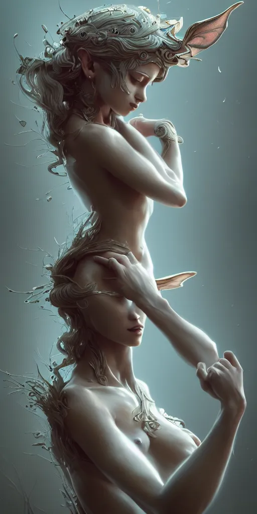 Image similar to Nymph, fantasy, dramatic, dance, intricate, elegant, highly detailed, digital painting, artstation, concept art, smooth, sharp focus, illustration, art by Ilja Repin, octane render,Full_Figure