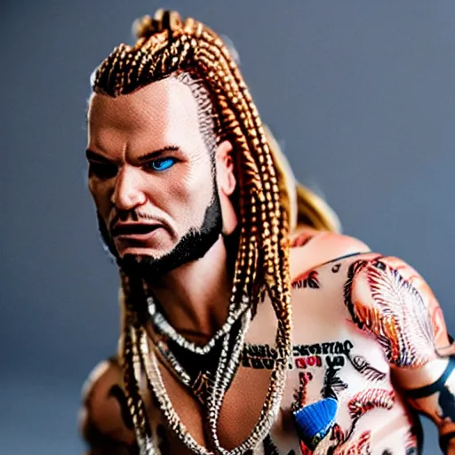 Image similar to jody highroller, miniature action figure, promotional studio photography