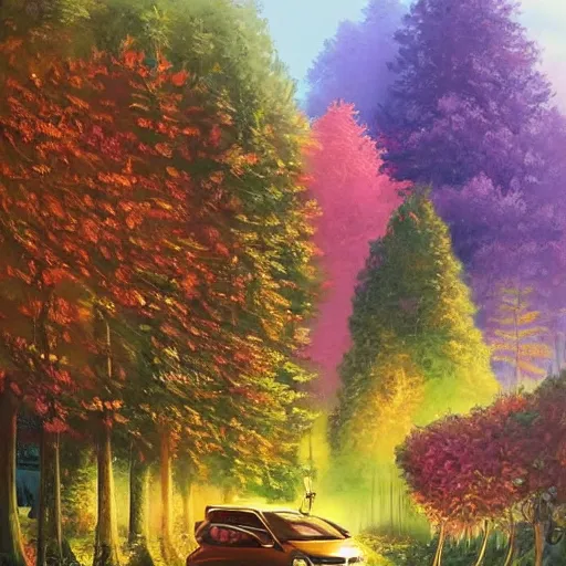 Image similar to Beautiful city of the future in harmony with nature. Nice colour scheme, soft warm colour. Beautiful detailed painting by Lurid. (2022)