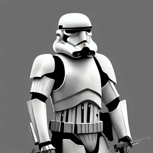 Image similar to clone trooper painting, digital concept art cinematic heroic render dramatic lighting