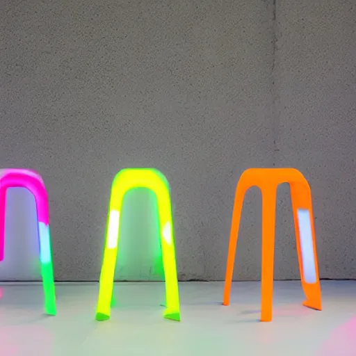 Image similar to the neon pantone stool by tadao ando