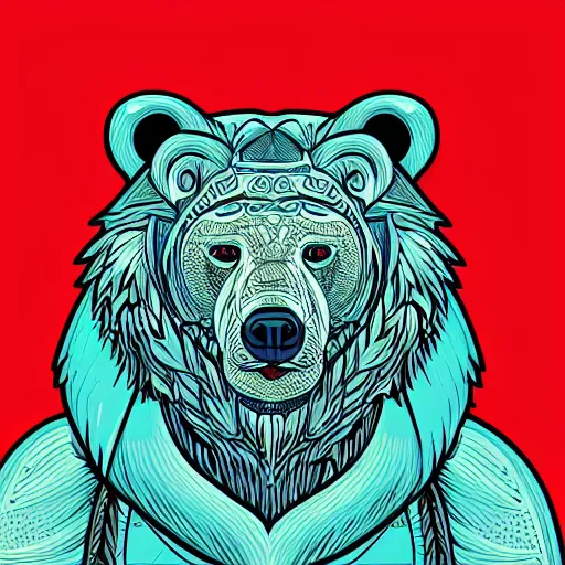 Image similar to warrior bear profile image, vector art, pfp, profile image, detailed, intricate, dramatic, svg, svg vector, 8 k