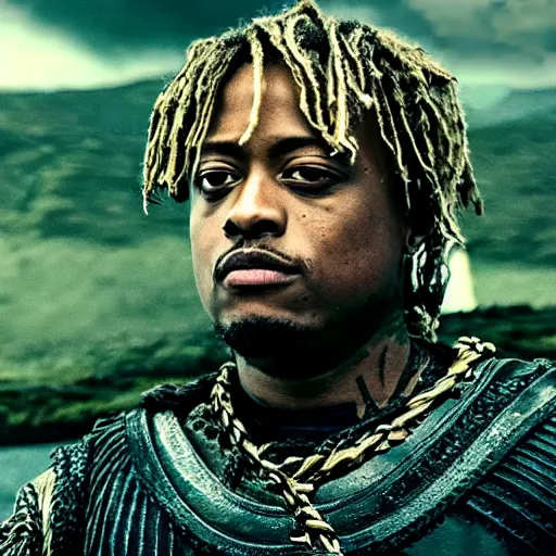 Image similar to juice wrld in Vikings very detailed 4k quality super realistic