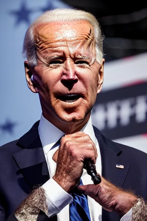 Prompt: joe biden doing rap on a stage