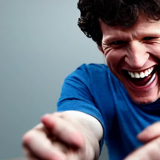 Prompt: A photo of Todd Howard manically laughing, 4K UHD, high quality, amazing quality, studio quality, studio lighting,