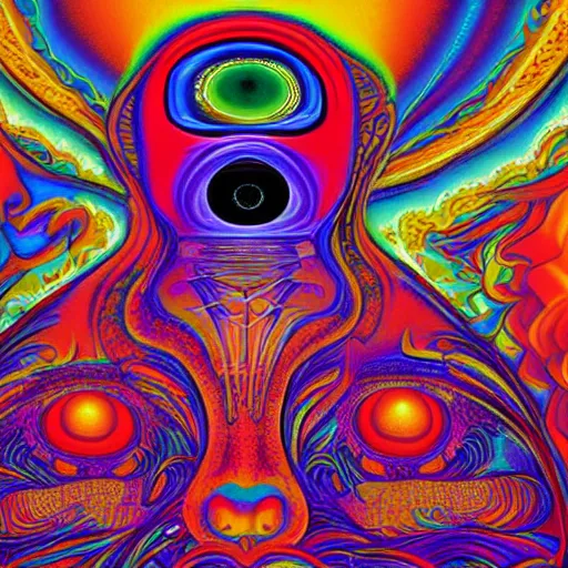 Image similar to man opens their third eye, discovering the future, psychedelic art, vivid colors, highly detailed, abstract, surreal, digital artwork