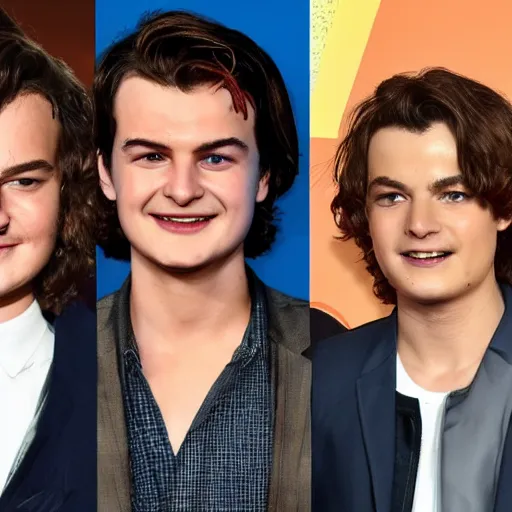 Prompt: joe keery, stranger things actor, anime, jojo's bizarre adventures, epic, steve harrington