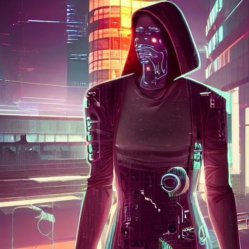 Prompt: A cyberpunk human