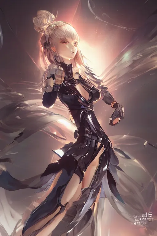 Image similar to human android in a blade and soul spinoff artbook rendered by the artist Hyung tae Kim, Jiyun Chae, Lê Long, Joe Madureira, trending on Artstation by Hyung tae Kim, artbook, Stanley Artgerm Lau, WLOP, Rossdraws , James Gurney