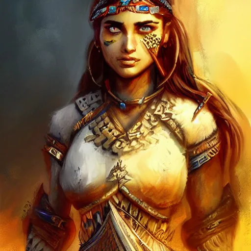 Image similar to kurdish warrior, highly detailed, digital painting, artstation, concept art, sharp focus, illustration, incredibly beautiful and strong