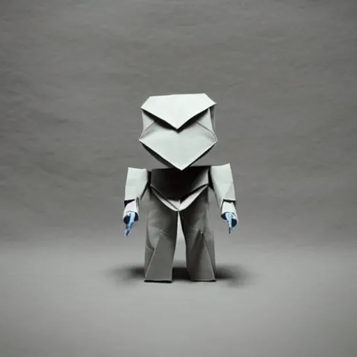 Prompt: a cute origami robot, incredibly detailed, textured paper, beautiful paper sculpture, akira yoshizawa