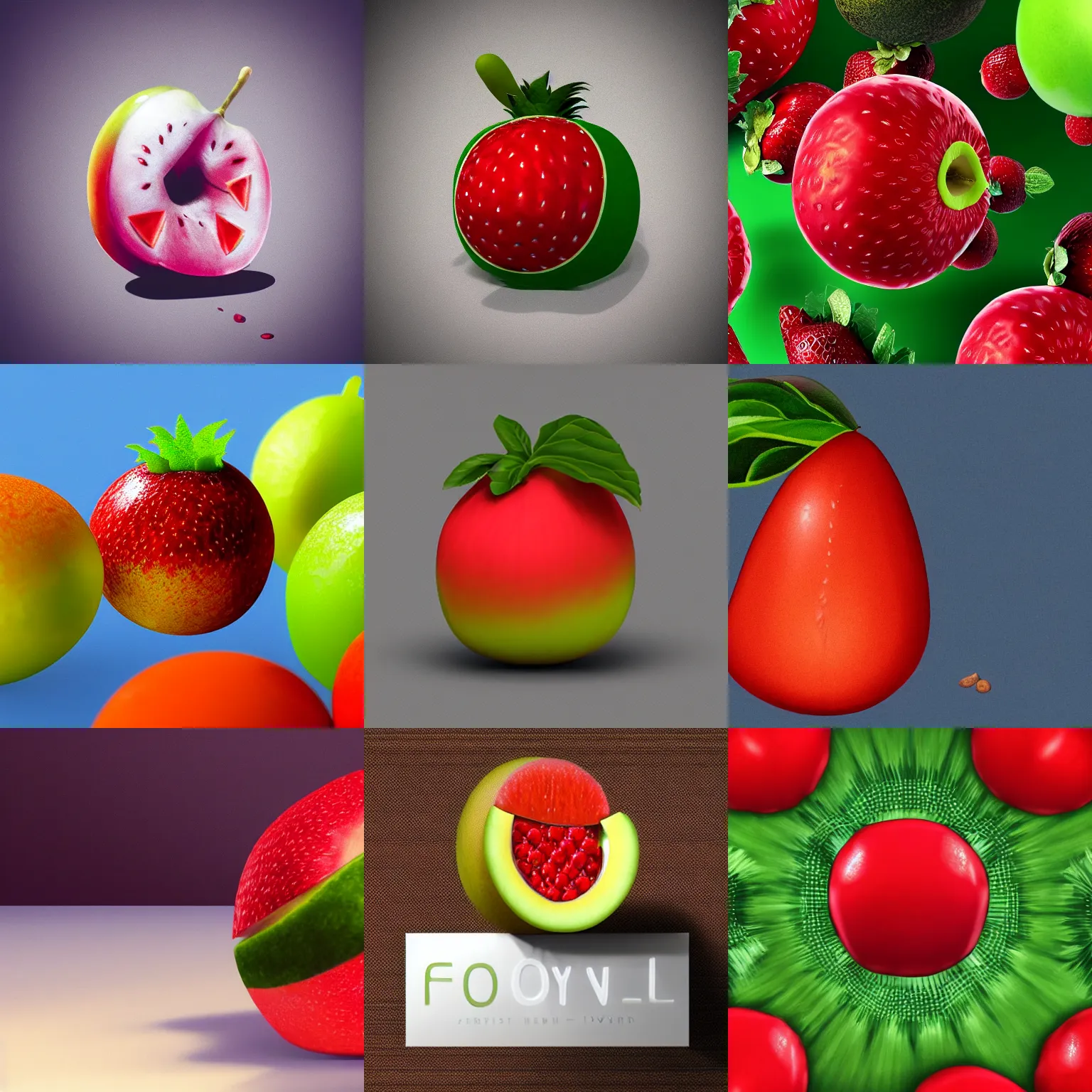 Prompt: one centered hyper-realistic fruit, #FF0000 background