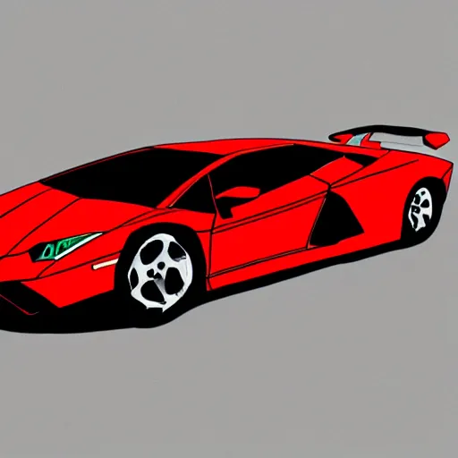 Prompt: Lamborghini, cartoonish, cartoon