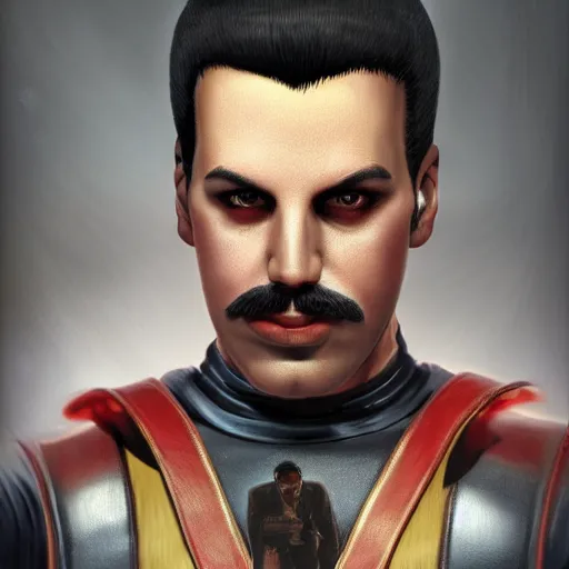Prompt: freddy mercury as ken street fighter, portrait, ultra realistic, concept art, intricate details, highly detailed, photorealistic, octane render, 8 k, unreal engine, art by frank frazetta, simon bisley, brom