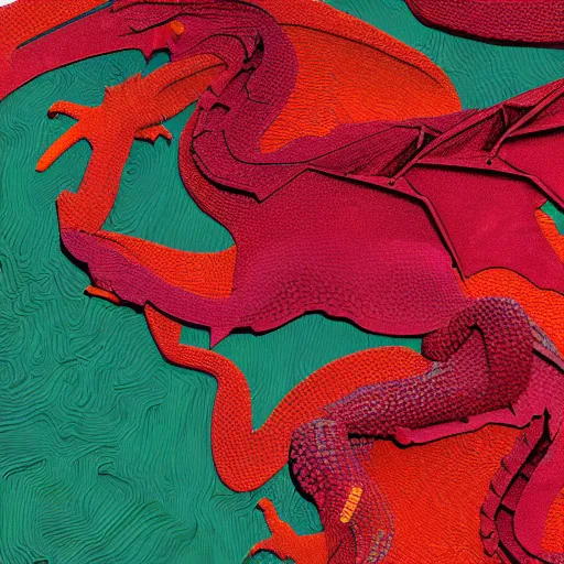 Prompt: vector landsat image of llvm dragon, detailed, 4k, smooth, award winning, dark colors