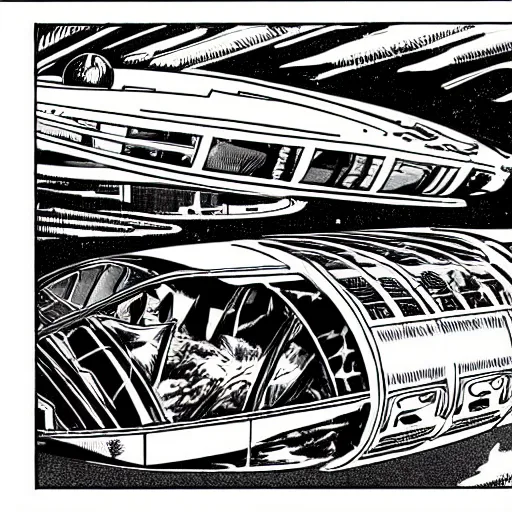 comic book panel of a retro sci-fi spaceship | Stable Diffusion | OpenArt