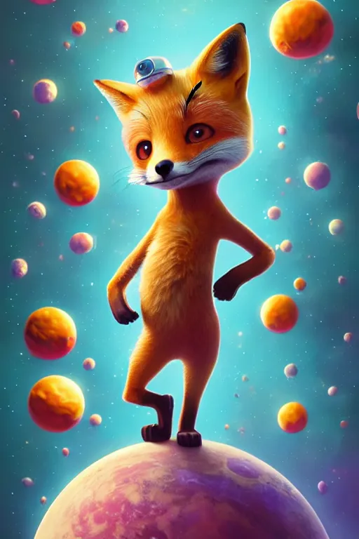 Prompt: fox in space, isometric 3d, ultra hd, character design by Mark Ryden and Pixar and Hayao Miyazaki, unreal 5, DAZ, hyperrealistic, octane render, cosplay, RPG portrait, dynamic lighting, intricate detail, summer vibrancy, cinematic