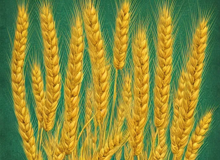 Prompt: botanical poster of wheat